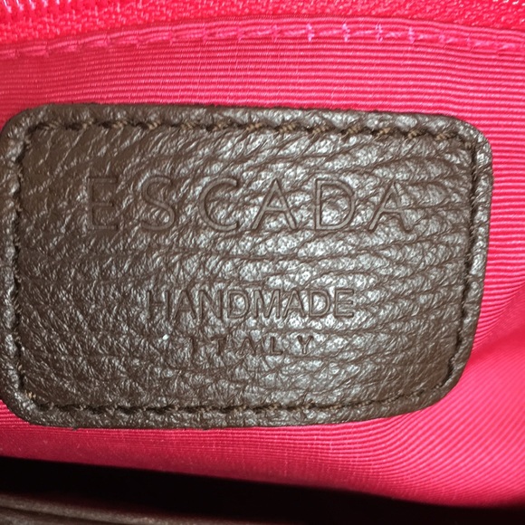 New Escada brown leather handbag handmade in Italy - Picture 8 of 16
